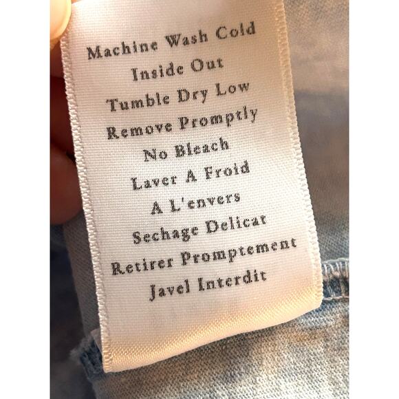 Frank & Eileen Popver Henley Mineral Blue V-Neck Collar Long Sleeve Cotton Large - Picture 9 of 12